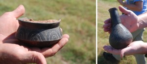 Carinated bowl (left) and Carinated bottle bottle (right) 1200-1700 CE